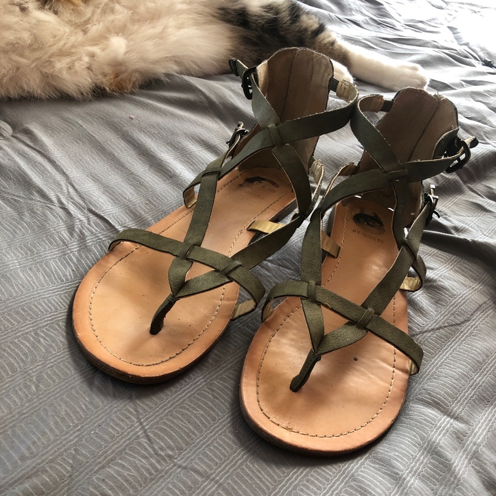 Guess olive green sandals